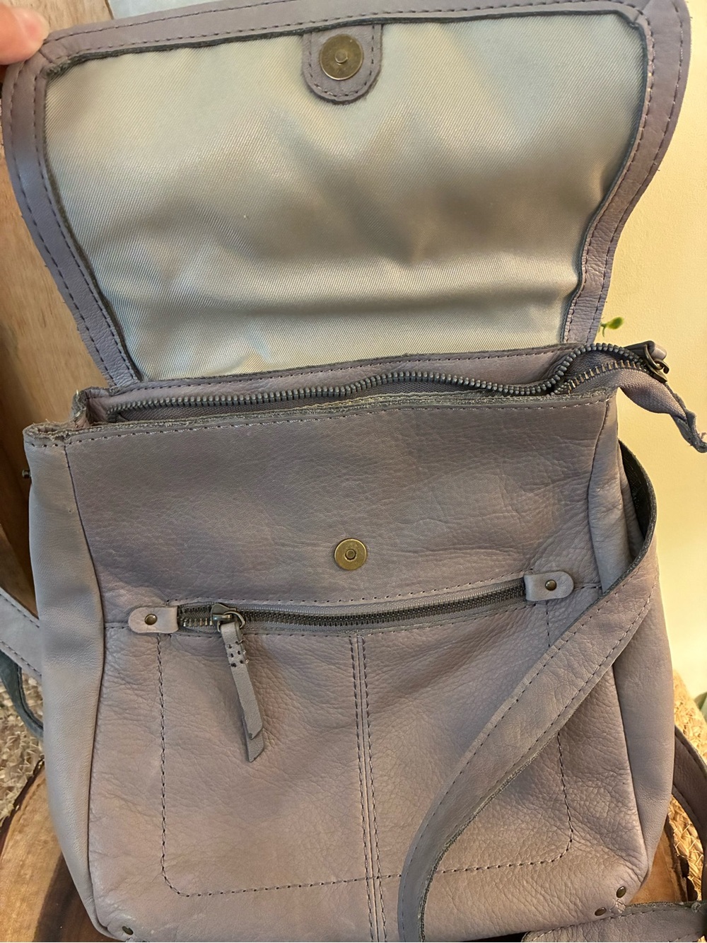 American Leather Gray Cleveland Convertible Backpack Purse - Picture 3 of 9